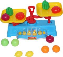Игровой набор "Весы" + Набор продуктов (12 элементов) (в сеточке)
